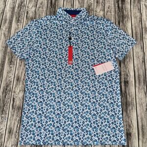Redvanly Shirt Mens Small Mazarine Blue Beech Polo Golf Performance Stretch New